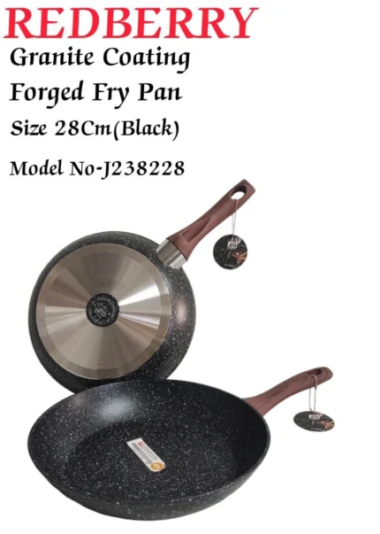 28cm Redberry Granite Nonstick Fry Pan – Black