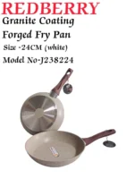 24cm REDBERRY Granite Nonstick Fry Pan – Cream