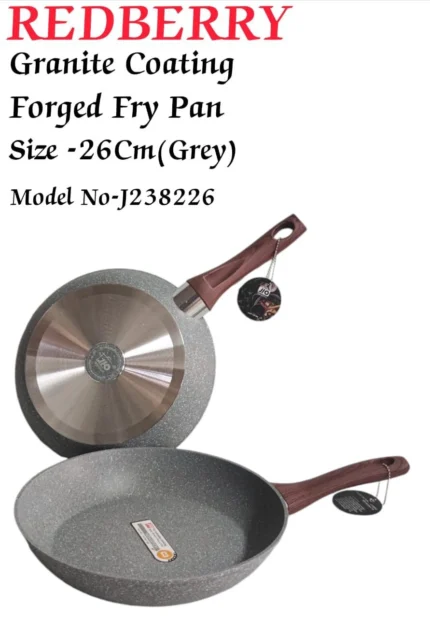 26cm REDBERRY Granite Nonstick Fry Pan – Grey