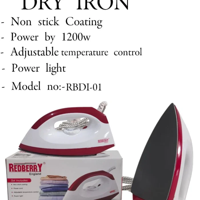 1200W Redberry RBDI-01 Non Stick Dry Iron