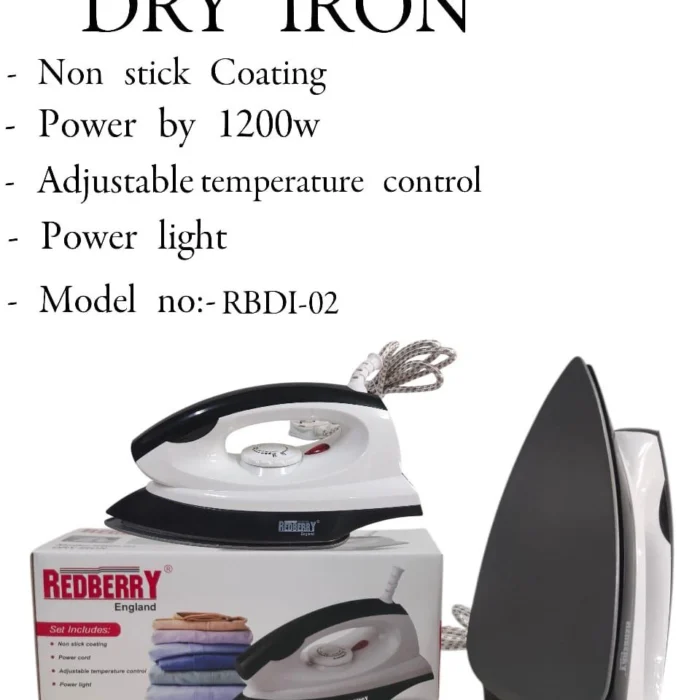 1200W Redberry RBDI-02 Non Stick Dry Iron