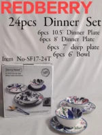 24pcs Danny Home Redberry Porcelain Dinner Set – Theme 3