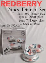 24pcs Danny Home Redberry Porcelain Dinner Set – Theme 5