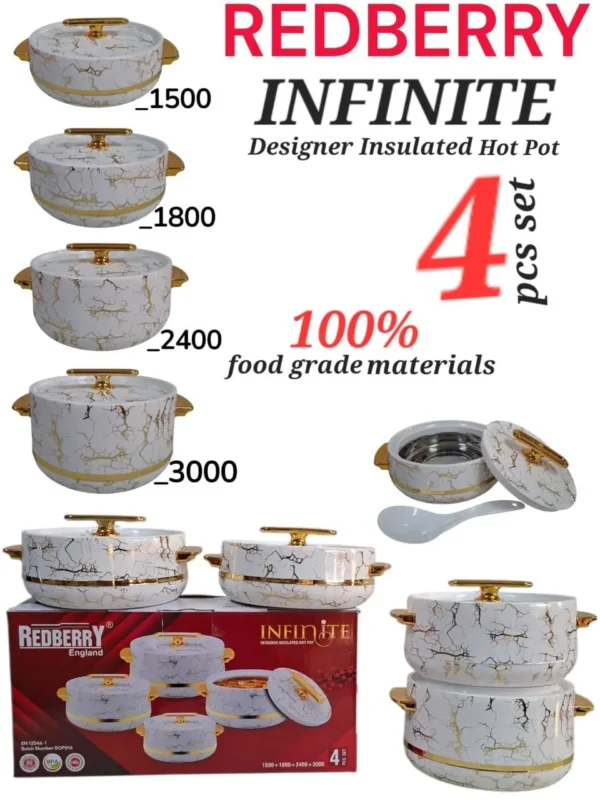 REDBERRY INFINITE Insulated Hotpot Set - 4pcs – White