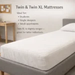 Twin XL mattress in modern bedroom