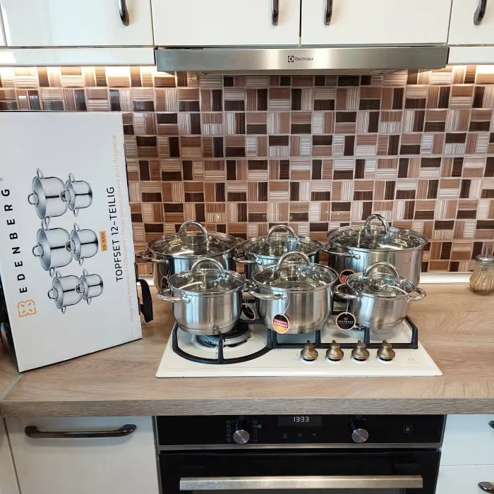 12 Piece Edenberg Stainless Steel Cookware Set | Smart Enterprise