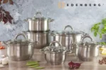 12 Piece Edenberg Stainless Steel Cookware Set | Smart Enterprise