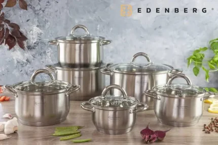 12 Piece Edenberg Stainless Steel Cookware Set | Smart Enterprise