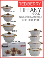 4pc Redberry Tiffany Insulated Hotpot Set | Smart Enterprise – White