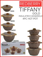 4pc Redberry Tiffany Insulated Hotpot Set | Smart Enterprise – Brown