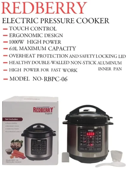 6L Redberry Electric Pressure Cooker RBPC-06 | Smart Enterprise
