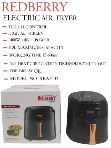 8L Redberry Electric Air Fryer RBAF-02 | Smart Enterprise