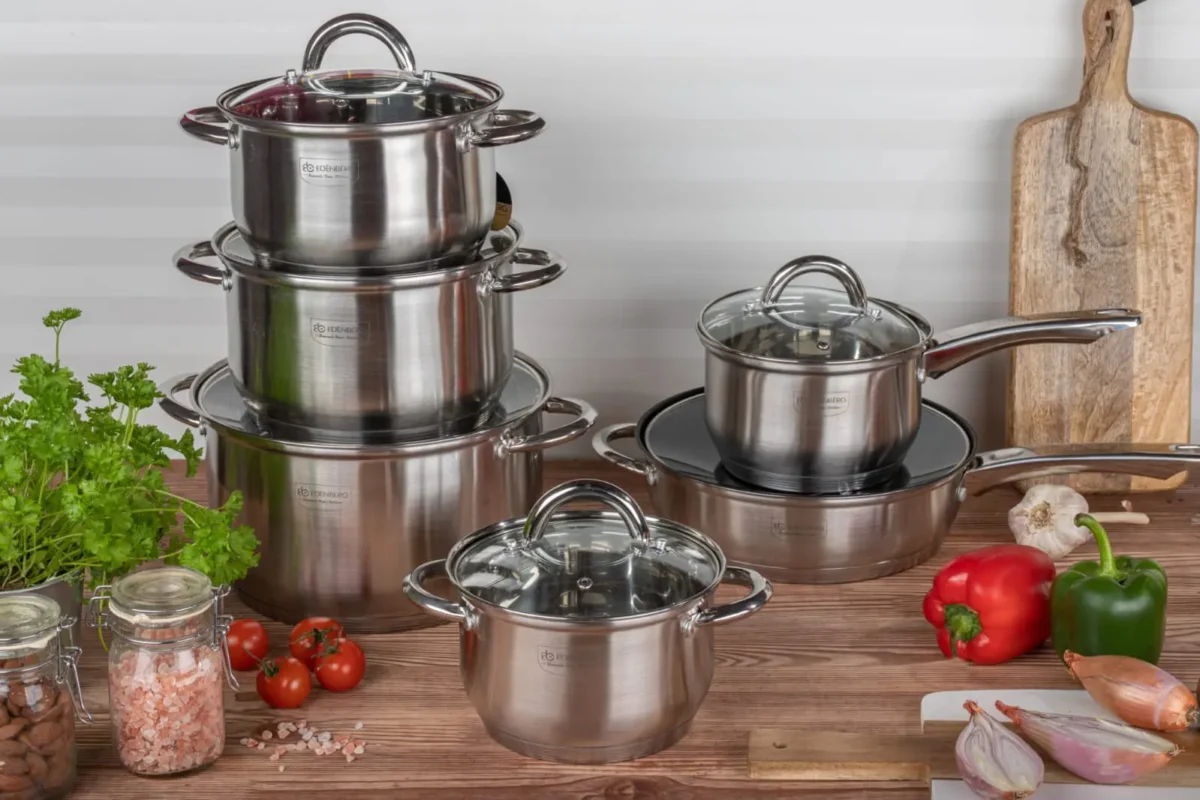 12 Piece Edenberg Stainless Steel Cookware Set