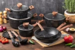 15 Piece Edenberg Non-Stick Aluminum Cookware Set – EB 5617 Black