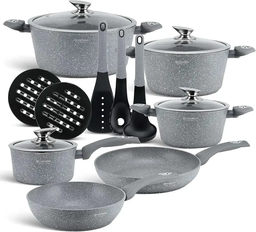 15 Piece Edenberg Non-Stick Aluminum Cookware Set 15 Piece Edenberg Non-Stick Aluminum Cookware Set