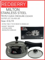 Redberry Milton Tri-Ply Curve Pressure Cooker | Smart Enterprise – 3.5L