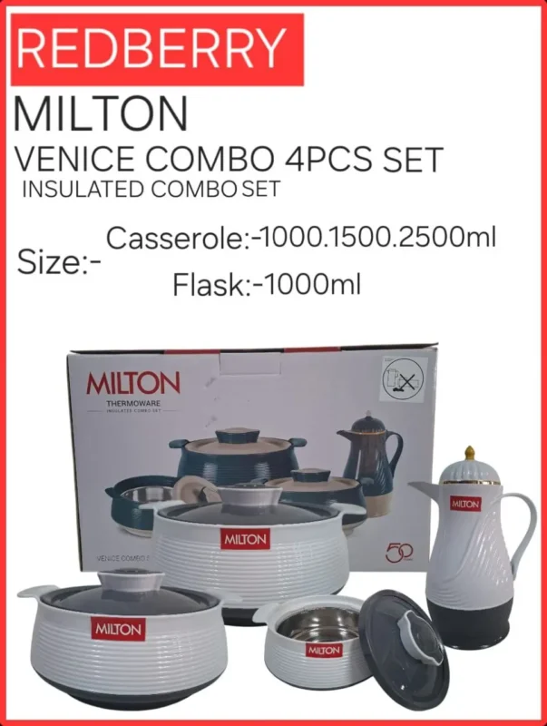 4pc Redberry Milton Venice Insulated Hotpot Set | Smart Enterprise – White