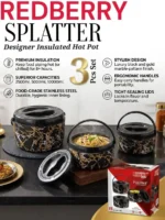 3pcs Redberry Splatter Designer Hotpot Set | Smart Enterprise – Black