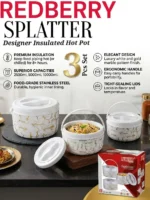3pcs Redberry Splatter Designer Hotpot Set | Smart Enterprise – White