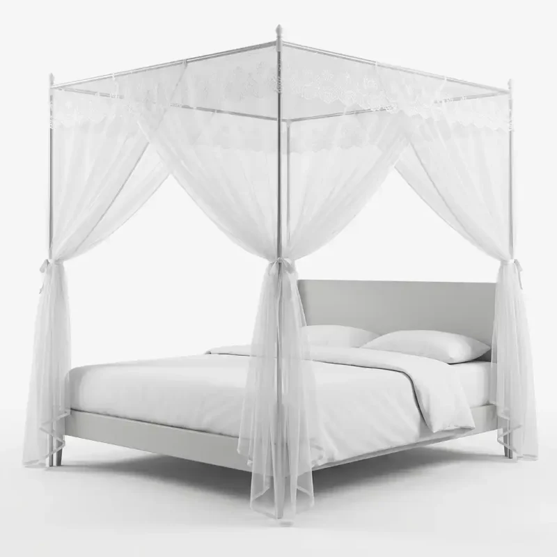4 Stand Straight Mosquito Nets – 6*6, White