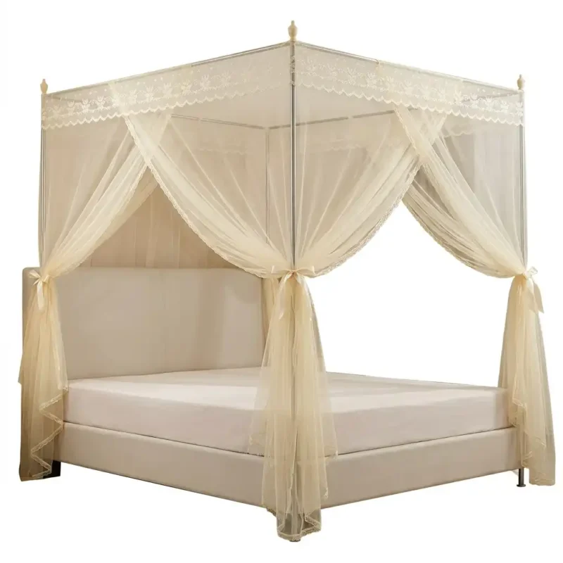 4 Stand Straight Mosquito Nets – 6*6, Yellow