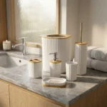 6-in-1 Bamboo Bathroom Accessories Set | Smart Enterprise