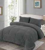 6x6/6x7 Warm Sherpa Fleece Duvet Set – Grey