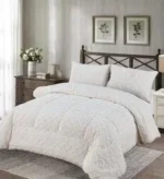 6x6/6x7 Warm Sherpa Fleece Duvet Set – Whitish