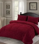 6x6/6x7 Warm Sherpa Fleece Duvet Set – Reddish
