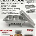 9L REDBERRY Triple Partition Chafing Dish