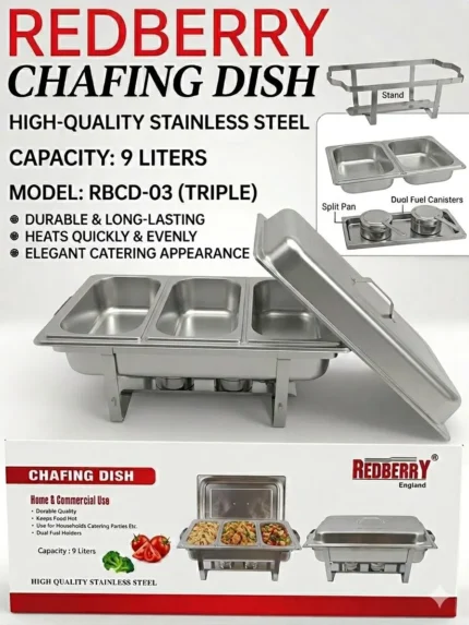 9L REDBERRY Triple Partition Chafing Dish