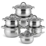 Edenberg 12-Piece Stainless Steel Cookware Set