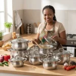 Edenberg 12-Piece Stainless Steel Cookware Set