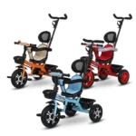 Kids Tricycle Bike with Protective Side Bar & Push Handle - Image 7