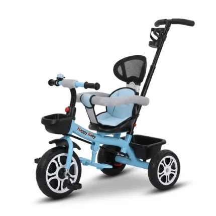 Kids Tricycle Bike with Protective Side Bar & Push Handle