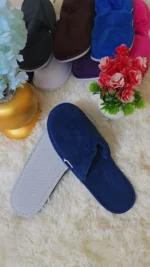 Unisex Comfortable Indoor Slippers – Coral fleece, Navy blue