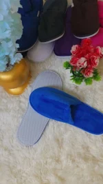 Unisex Comfortable Indoor Slippers – Coral fleece, Blue