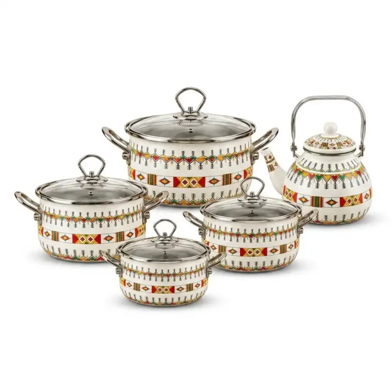 10pcs Signature Enamel Cookware Set with Kettle SG-WJ-676
