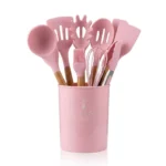 11-Piece Silicone Kitchen Utensil Set with Holder - Image 4