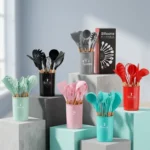 11-Piece Silicone Kitchen Utensil Set with Holder - Image 9