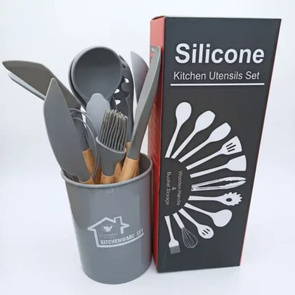 11-Piece Silicone Kitchen Utensil Set with Holder