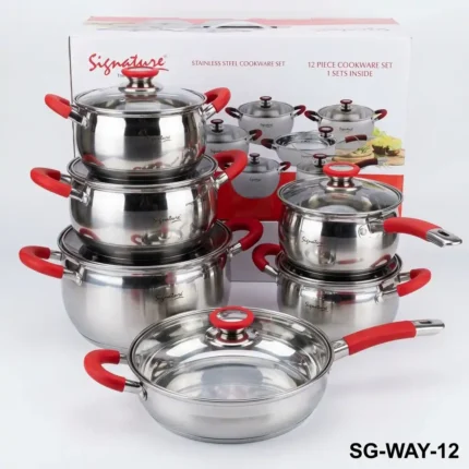 12pcs Induction Base Stainless Steel Cookware Set