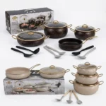 12pcs REDBERRY Stainless Steel Triply Granite Casserole Set