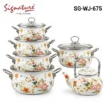 12pcs Signature Enamel Cookware Set with Kettle SG-WJ-675