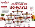 12pcs Signature Stainless Steel Cookware Set SG-WAY12