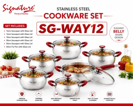 12pcs Signature Stainless Steel Cookware Set SG-WAY12