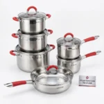 12pcs Swiss Line Stainless Steel Cookware Set