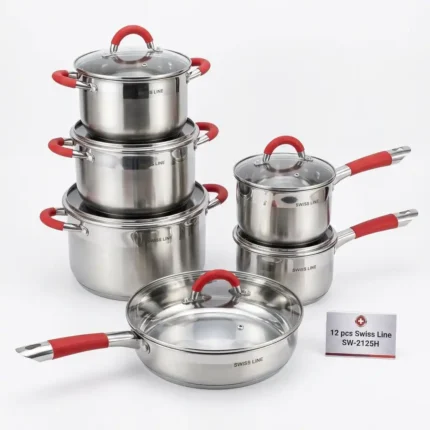 12pcs Swiss Line Stainless Steel Cookware Set