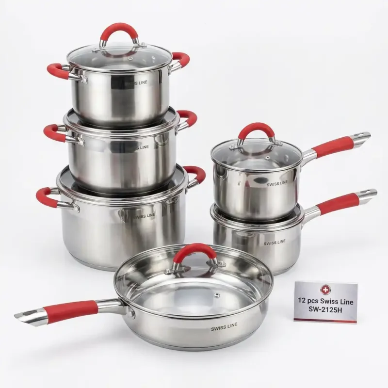 12pcs Swiss Line Stainless Steel Cookware Set
