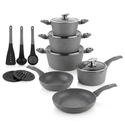 15 Piece Edenberg Non-Stick Aluminum Cookware Set